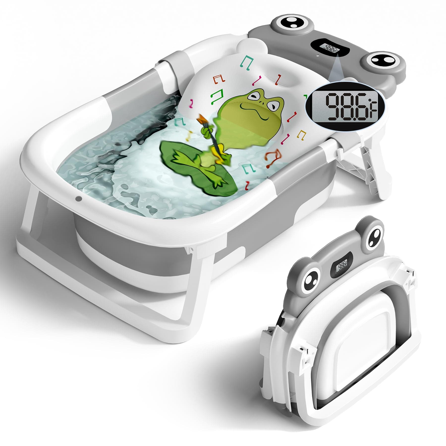 Collapsible Bathtub Foldable Thermometer Portable