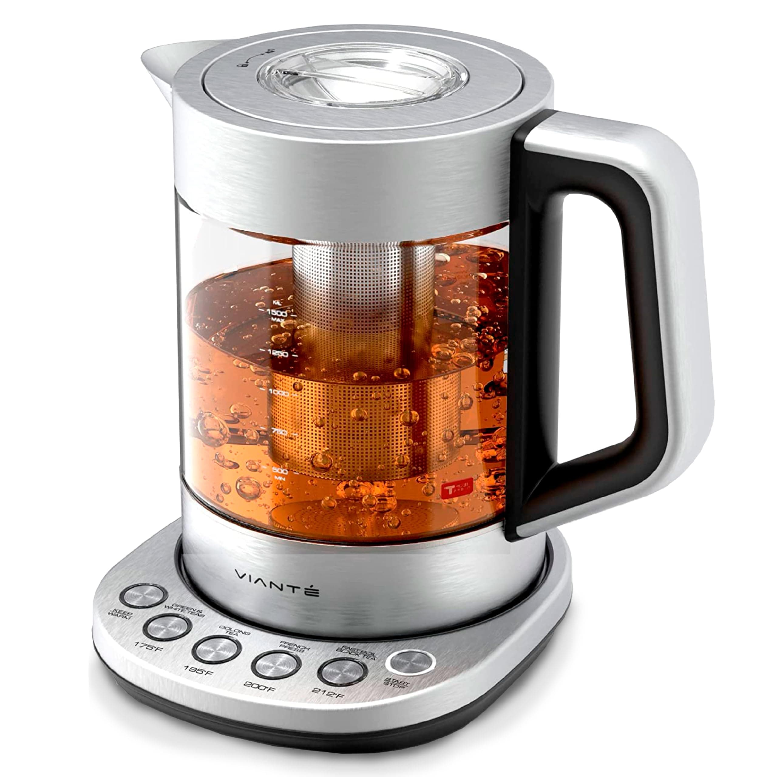 Electric Tea Maker Glass Kettle Temperature Controls Removable Infuser Vianté
